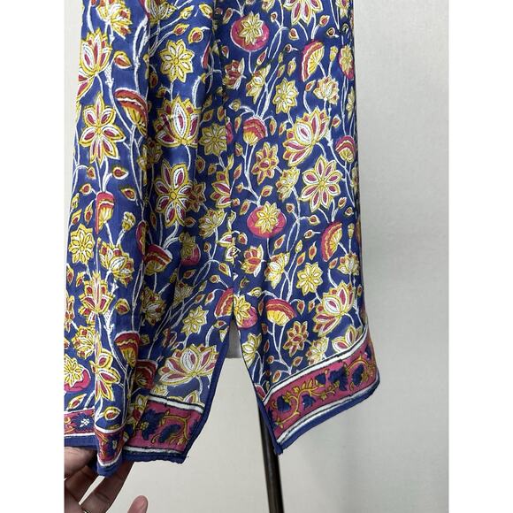 Tolani Size M 100% Silk Multi Color V Neck Long Sleeve Tunic Top Boho - Picture 6 of 14